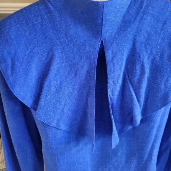 Vintage Laura Biagiotti Junior Royal Blue Cropped Blazer Size XXL - Picture 7 of 9